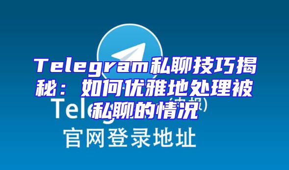Telegram私聊技巧揭秘：如何优雅地处理被私聊的情况