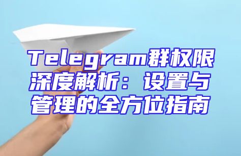 Telegram群权限深度解析：设置与管理的全方位指南