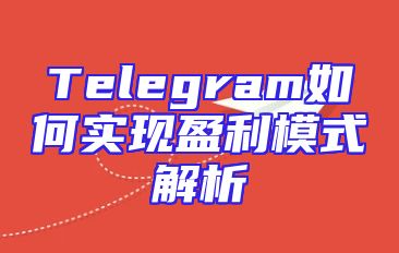 Telegram如何实现盈利模式解析