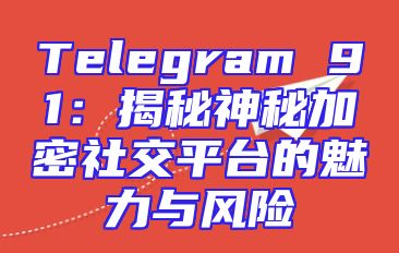 Telegram 91：揭秘神秘加密社交平台的魅力与风险