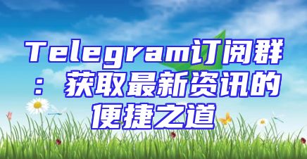 Telegram订阅群：获取最新资讯的便捷之道