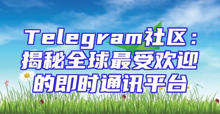 Telegram社区：揭秘全球最受欢迎的即时通讯平台