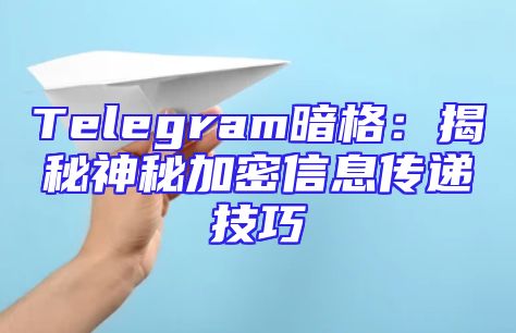 Telegram暗格：揭秘神秘加密信息传递技巧