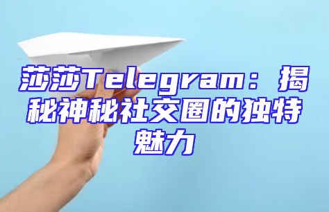 莎莎Telegram：揭秘神秘社交圈的独特魅力