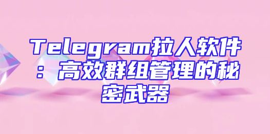 Telegram拉人软件：高效群组管理的秘密武器