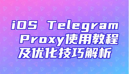iOS Telegram Proxy使用教程及优化技巧解析